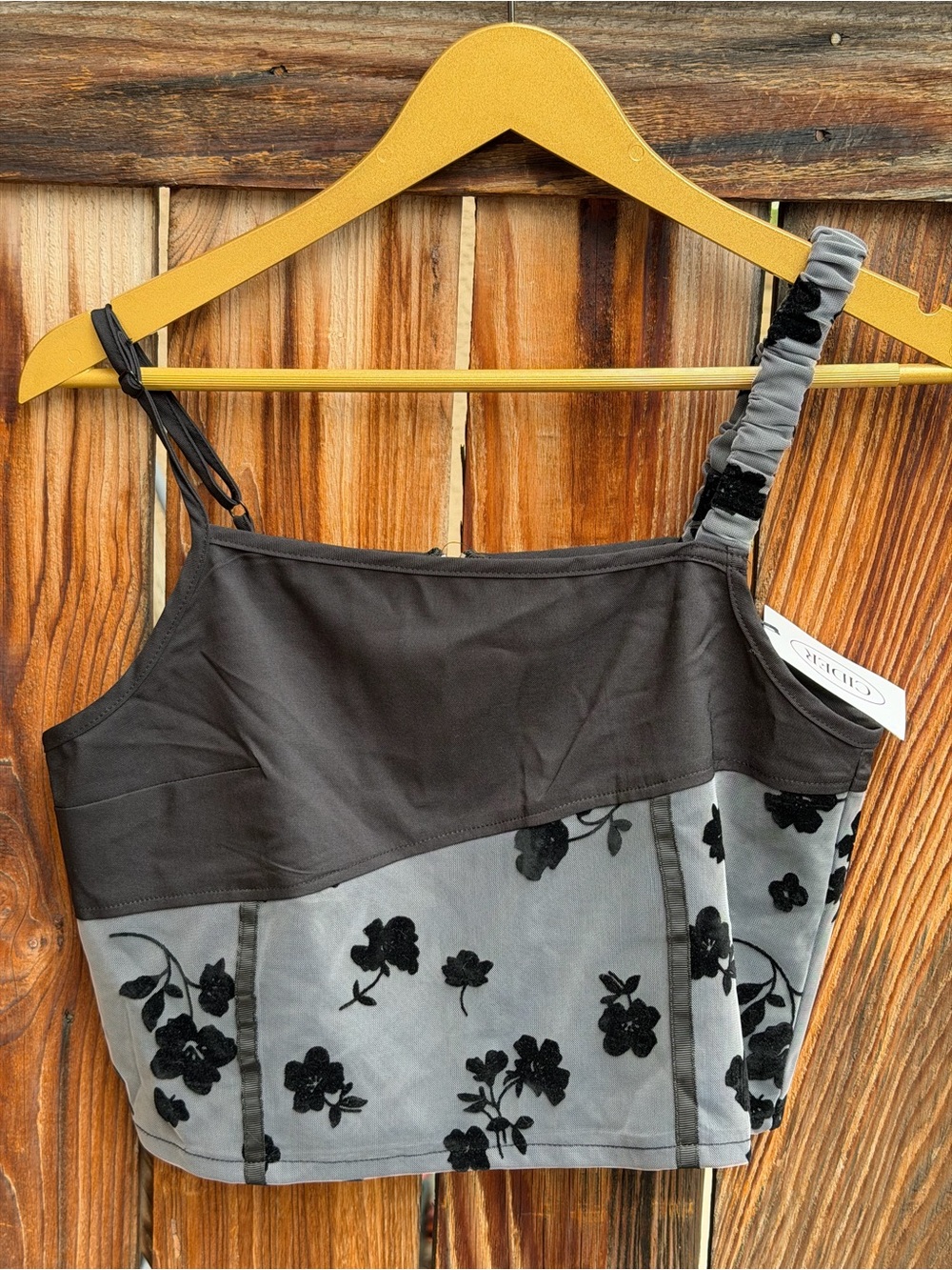 NWT Cider Floral Mesh Camisole Crop Top Medium